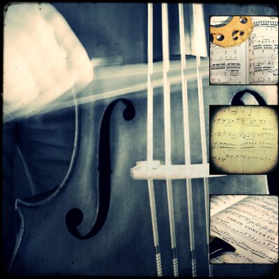 Fototapete Musik-Collage mit Geige