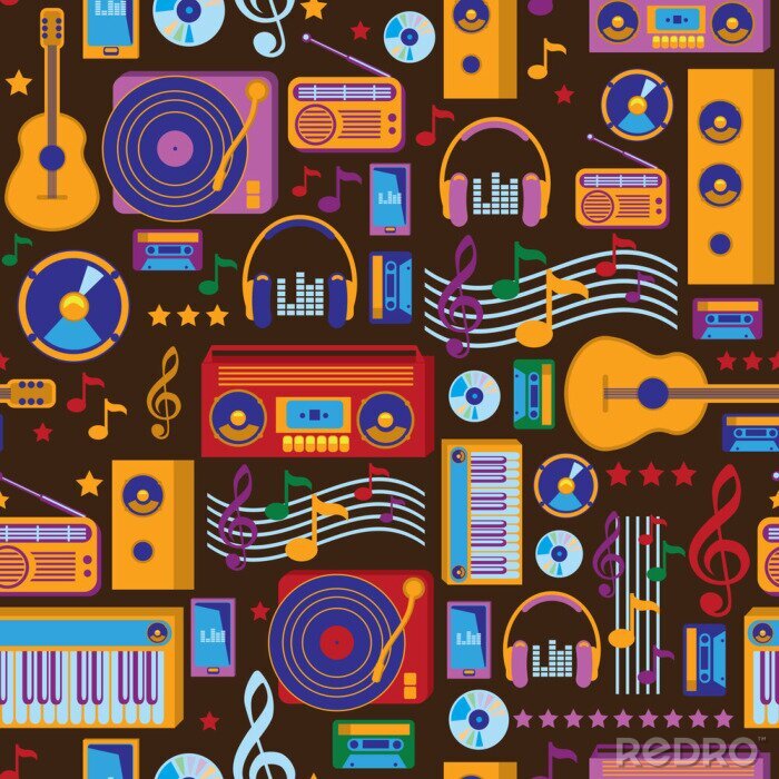 Fototapete Musik nahtlose Muster