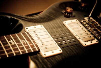 Fototapete Musik und schwarze Gitarre