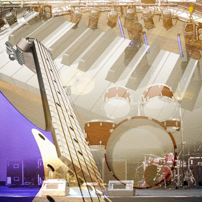 Fototapete Musikinstrumente und Musik Retro