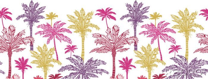 Fototapete Muster mit bunten Palmen