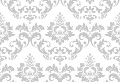 Muster mit grauem Ornament auf weißem Hintergrund