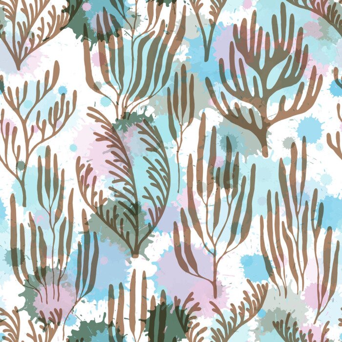 Fototapete Muster mit Korallenriff