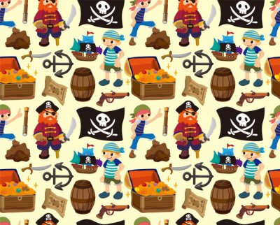 Fototapete Muster mit Piraten