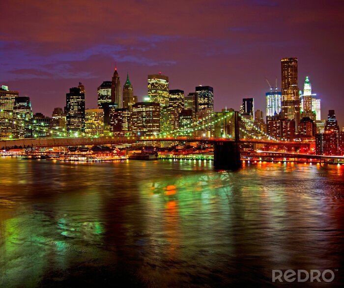 Fototapete Nacht in Brooklyn