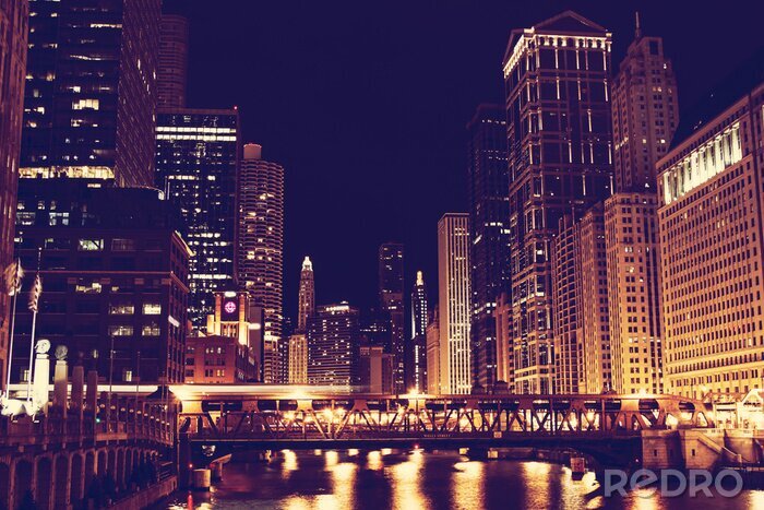 Fototapete Nacht in Chicago
