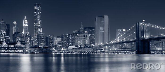 Fototapete Nachtblick auf Manhattan