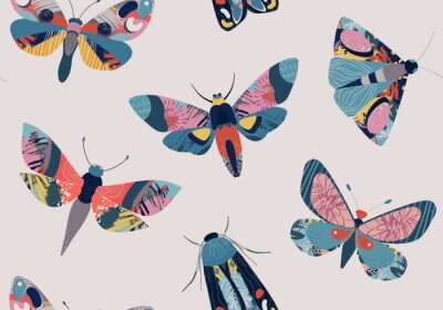 Nachtfalter und Schmetterlinge Muster