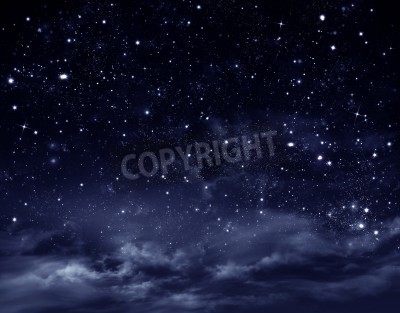 Fototapete Nachthimmel und Wolken