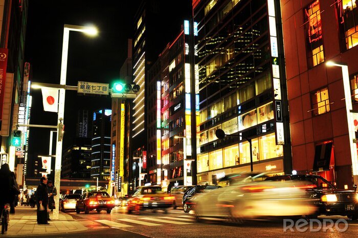 Fototapete Nachtleben in Tokio