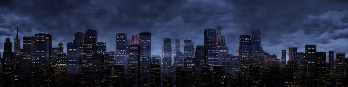 Fototapete Nachtpanorama der Stadt