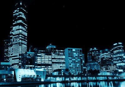 Nachtpanorama der Stadt in Australien