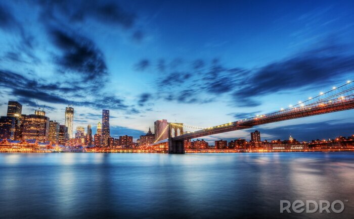 Fototapete Nächtliche Landschaft von New York City