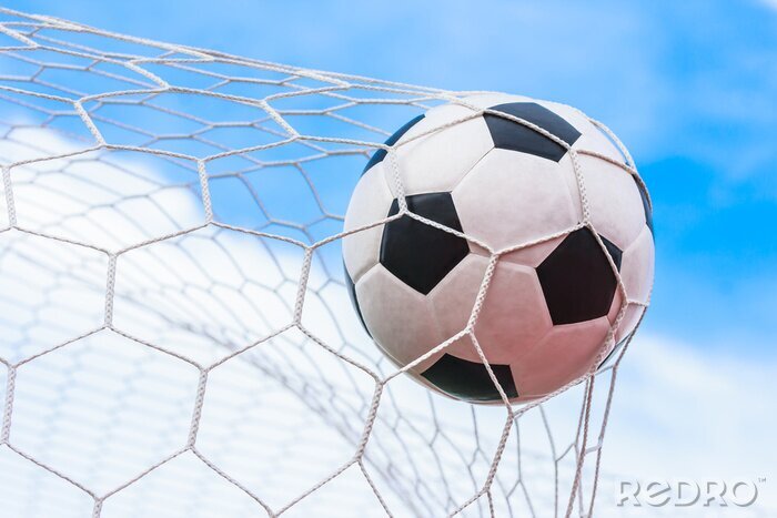 Fototapete Nahaufnahme des Balls im Netz