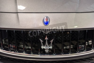 Fototapete Nahaufnahme des Logos Maserati