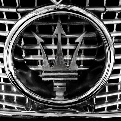 Fototapete Nahaufnahme des Zeichens von Maserati