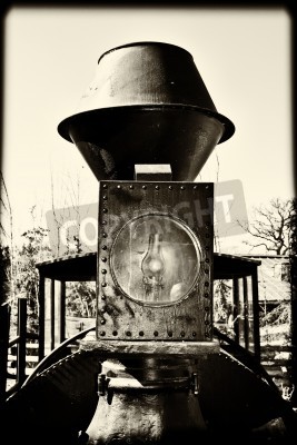Fototapete Nahaufnahme vom alten Dampfzug