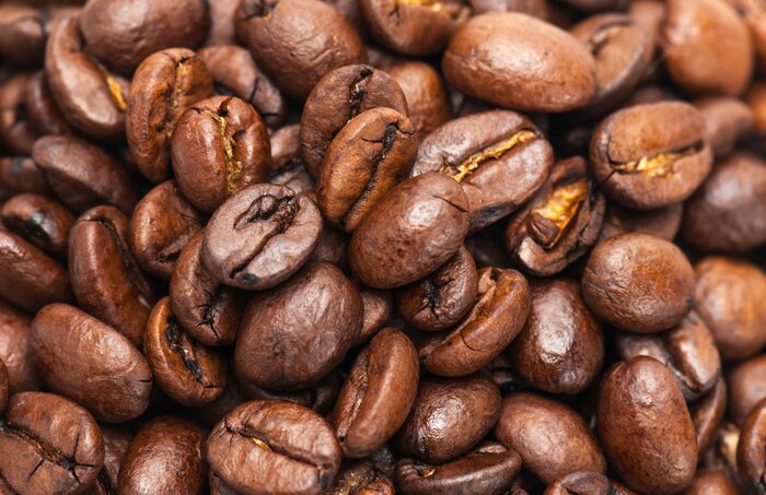 Fototapete Nahaufnahme von Bohnenkaffee