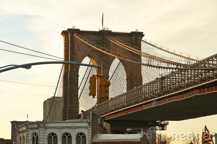 Fototapete Nahaufnahme von Brooklyn Bridge