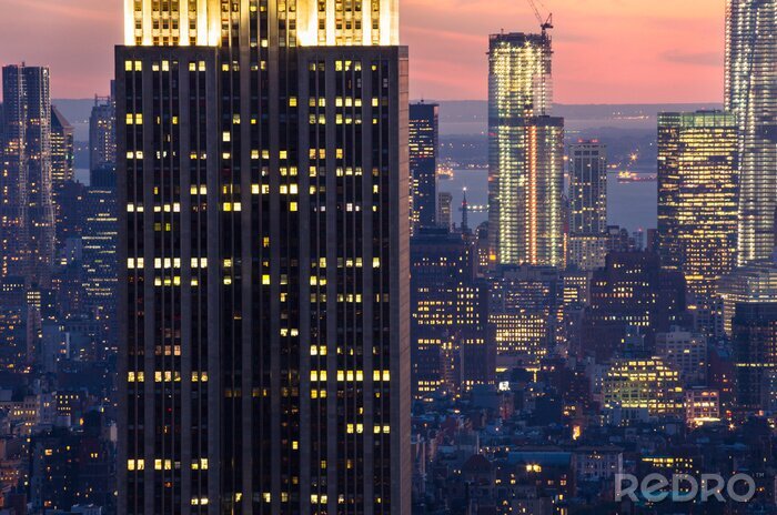 Fototapete Nahaufnahme von Wolkenkratzer in New York City
