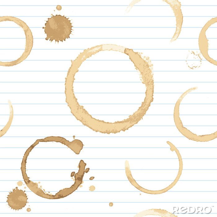 Fototapete Nahtlose Hintergrund mit Flecken von Kaffee