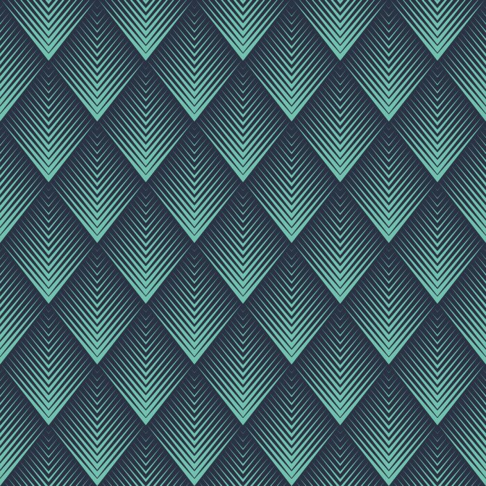 Fototapete Nahtlose neon blau op Art rhombischen Chevron Mischung Muster Vektor