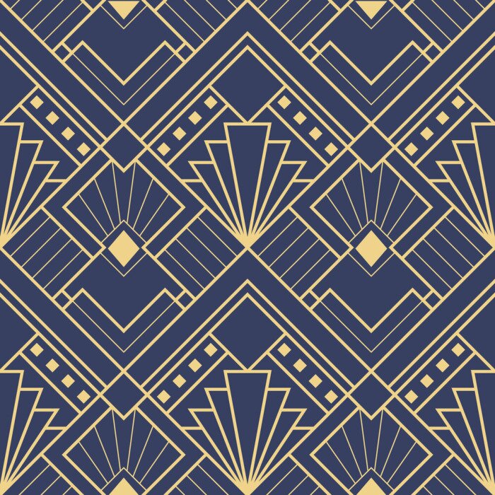 Fototapete Nahtloses Muster 03 des abstrakten Art Déco