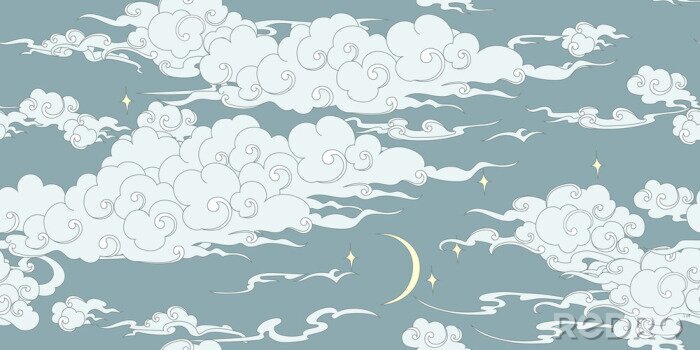 Fototapete Nahtloses Wolkenmuster