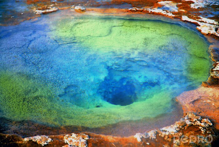 Fototapete Natur und eine heiße Smaragdquelle