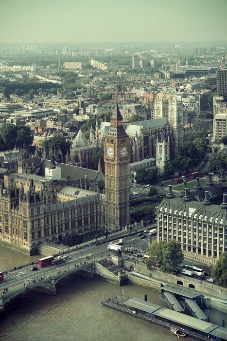 Fototapete Neblige Skyline von London