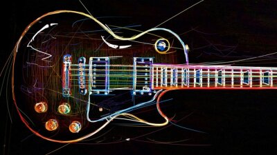 Neon-Instrument bunte Gitarre