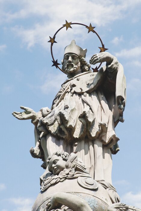 Fototapete Nepomuk-Staue auf der Alten Brücke Heidelberger