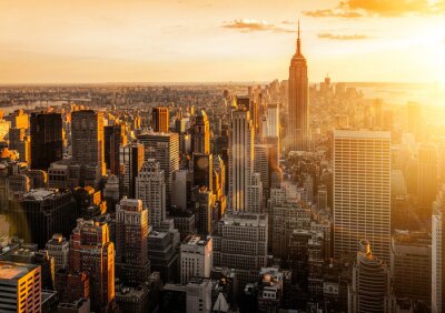 Fototapete New York 3D untergehende Sonne