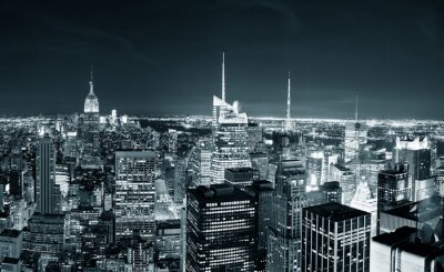 Fototapete New York City 3D spät bei dunkler Nacht