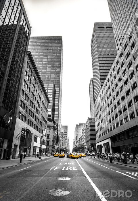 Fototapete New York City Taxi mitten auf der Straße