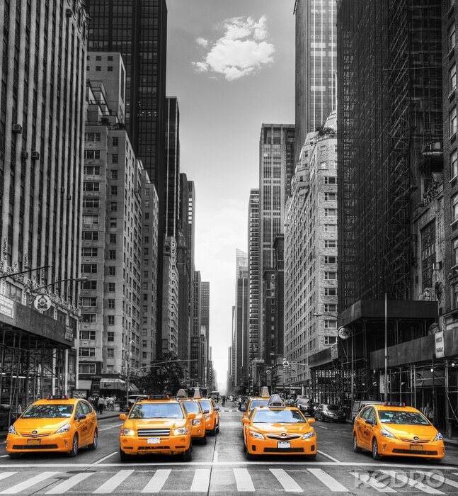 Fototapete New York City Taxi und Straße