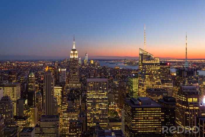 Fototapete New York nach Sonnenuntergang