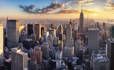Fototapete New York-Panorama mit Wolkenkratzern