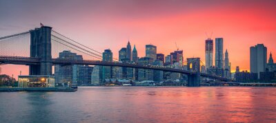 Fototapete New York Skyline und Sonnenuntergang