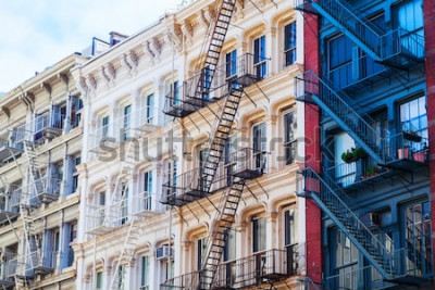 Fototapete New York und Stadthäuser