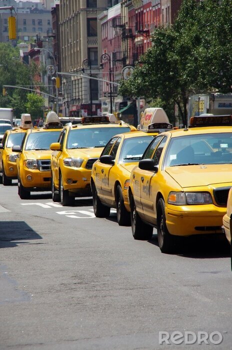 Fototapete New Yorker Straße mit Taxis