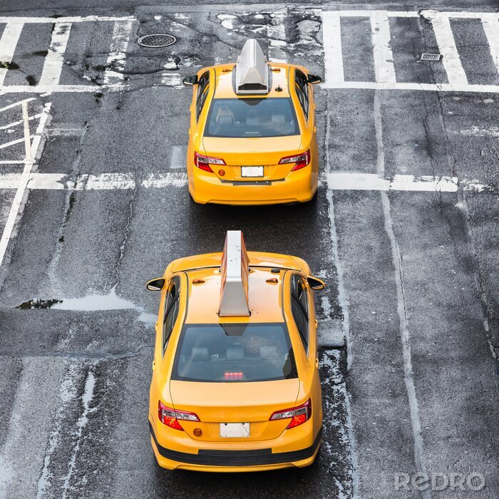 Fototapete New Yorker Taxis aus Vogelperspektive