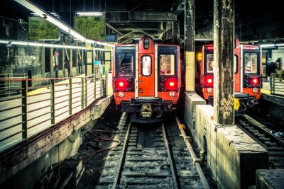 Fototapete New Yorker U-Bahn mit Zug