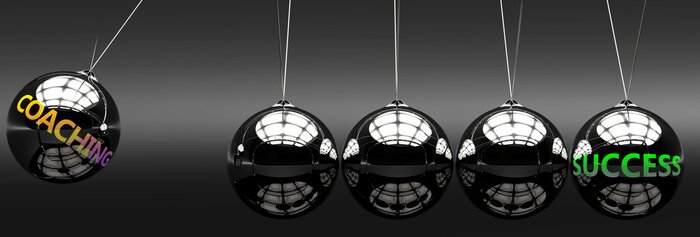 Fototapete Newton Kugeln mit Schriftzug