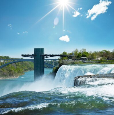 Fototapete Niagara-Wasserfälle und Brücken