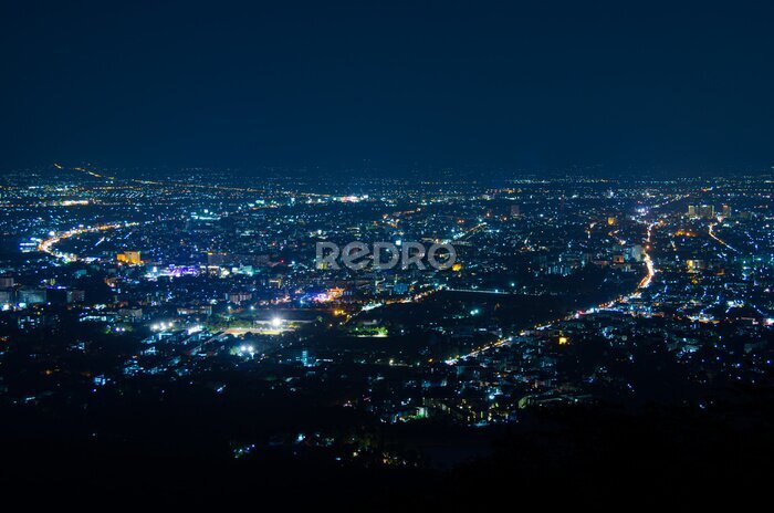 Fototapete Night view of city light
