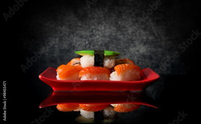 Fototapete Nigiri auf einem Teller