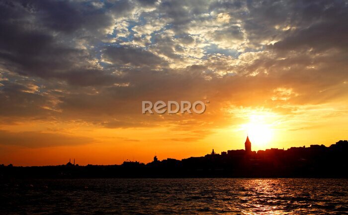 Fototapete Nizza Istanbul Sunset Panorama, Türkei