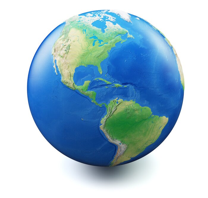 Fototapete Nord- und Südamerika auf dem Globus