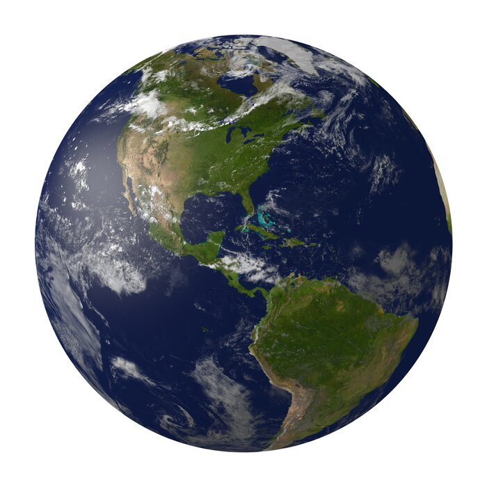 Fototapete Nord- und Südamerika auf der Erdkugel